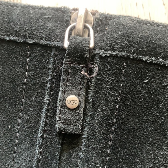 UGG Lo Pro Floral Suede Black Laser Cut Ankle Boots size 7 leather embroidered - Picture 11 of 11